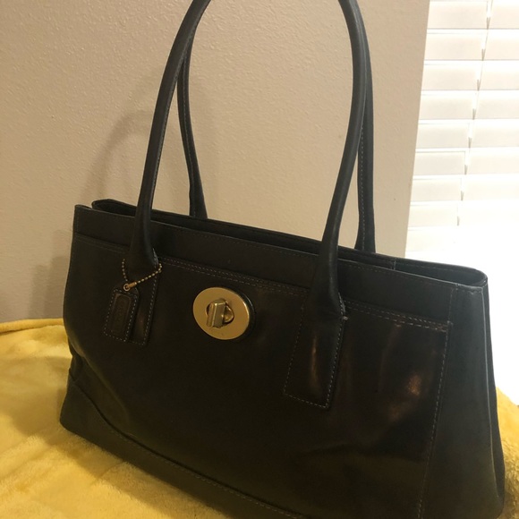 Leather coach bag - Picture 1 of 7